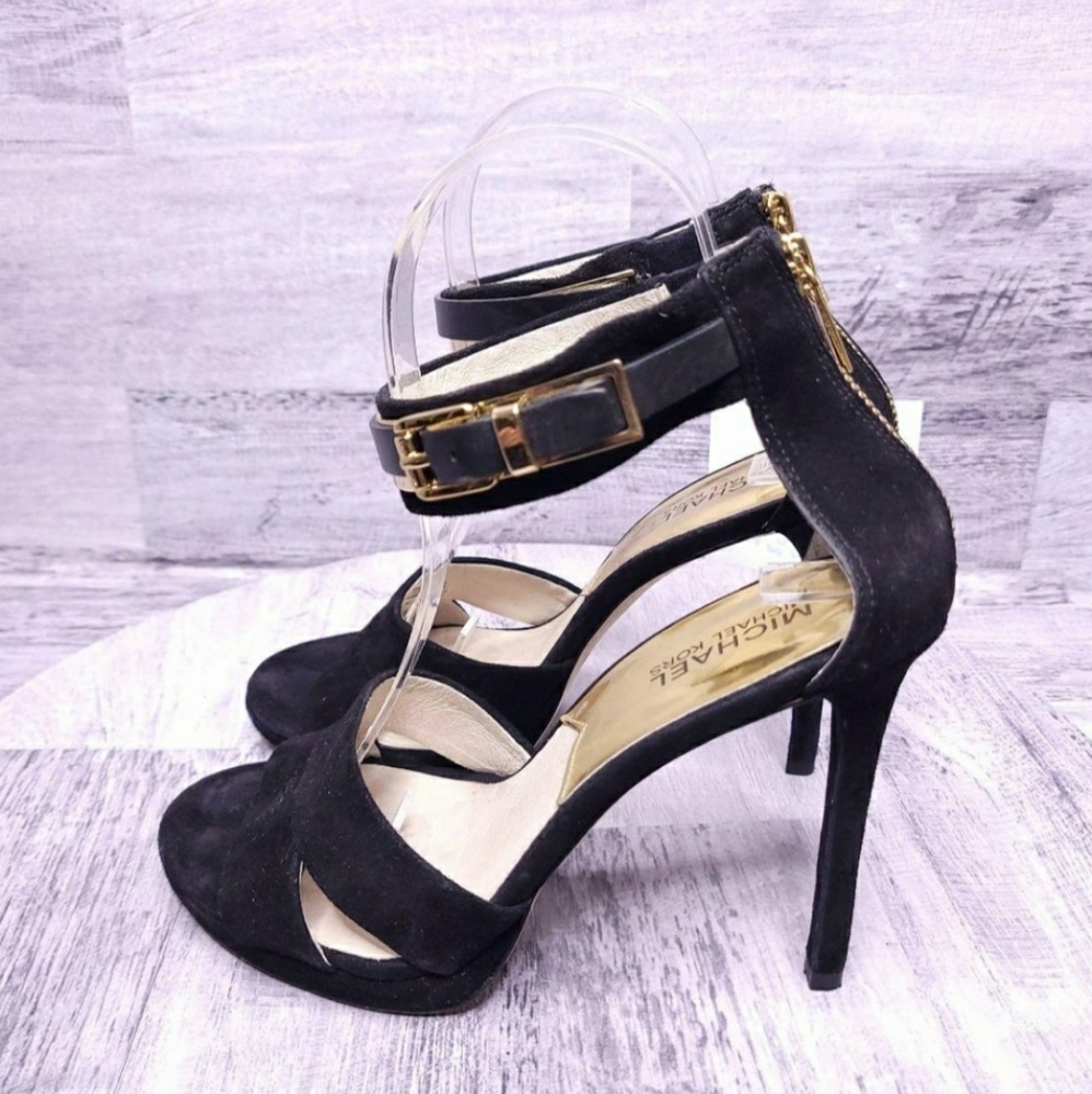 Michael Kors Karlie Ankle Strap Sandals Black 7